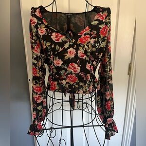 Dynamite floral top, open back, size L